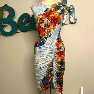 BCBG floral fitted dress. XS